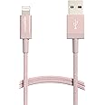 Amazon Basics Cavo di ricarica USB-A a Lightning, certificato MFi, in nylon intrecciato, per iPhone, oro rosa, 1.8 m