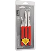 Arcos Set of 3 Stainless Steel Peeler Knives | Nova Series. Ergonomic polypropylene handle. For fruits, vegetables and tubers