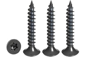 Drenky 50 szt. wkrętów do drewna torx Czarny 4x20mm Stal nierdzewna A2 Wkręty do płyt wiórowych z pełnym gwintem i łbem stożkowym Wkręty samogwintujące Wkręty uniwersalne