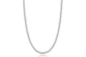 Jewlpire 18K Halskette Herren 925 Silber Vergoldet, Robuste Silberkette Herren | Damen Silber Panzerkette Cuban Link Chain, 4/5MM Breite, 40/45/50/55/60/66CM