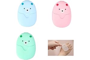GURFZCYUOO 3-Pack Portable Travel Soap Sheets, 150Pcs Travel Soap Sheets Backpacking Essentials Disposable Travel Wash Hand for Home Travel Camping and Outdoor Activities, Easy to Clean Mini Soap Paper