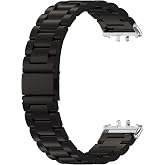 Microcase Samsung Galaxy Fit 3 ile uyumlu Paslanmaz &Ccedil;elik Metal Kordon Kayış- Siyah KY6545