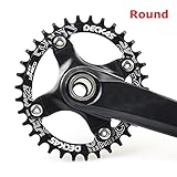 Grofitness, corona singola per mountain bike in alluminio, diametro bulloni 104 mm, Black, 32 denti