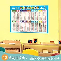 Kindergarten de dibujos animados lindos pegatinas de pared pegatinas creativas dormitorio del bebé decoración de la habitación del bebé papel tapiz autoadhesivo, 10 tabla de multiplicar, extra grande