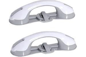 ASDAZRXY Maniglione Doccia, 2 Pezzi Maniglia Doccia Anziani, Maniglione Bagno Disabili, Maniglia Ventosa,con 3 Ventose, per Bambini e Anziani (Grigio)