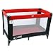 iSafe Rest & Play Luxury Travel Cot/Playpen - Warm Red (Black/Red) 120 cm x 60 cm Complete With Mattress
