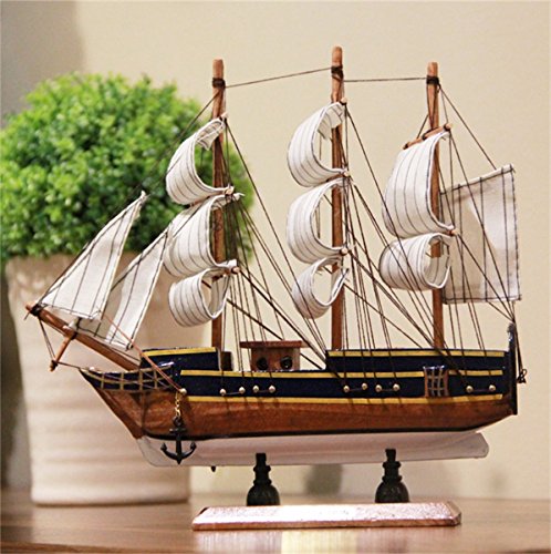 Evilandat Mittelmeer Segeln Modellschiff Segelschiff Geschenk Deko Weihnachten 16cm Zufällige Farbe - 5