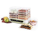 secadora de alimentos balanceados Los alimentos se deshidratan en el Yoyoyofruit sin azúcar o aditivos. El sistema de circulación de aire trabaja de manera uniforme y económica con una potencia de 550 W. De esta manera, el deshidratador elimina de forma cuidadosa, pero consecuente la humedad. Conserva las vitaminas, los minerales y las fibras vegetales: energía concentrada en cada mordisco