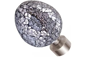 SPEEDY PET Speedy Poles Apart 35mm Alexia Curtain Pole Finials, Silver/Satin Silver, 2 Pack