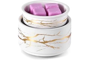 Makimoo Wax Melt Warmer Ceramic 3-in-1 Oil Burner Electric Candle Wax Warmer Burner Melter Fragrance Warmer for Scented Waxs (White)