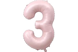 Elizakumi BB Pink Nummer 3 Luftballon Zahl 3th Ballon Zahl Für Männer Mädchen, Geburtstag Helium Folienballon Zahlenballon 3 BB Pink / 40 Zoll