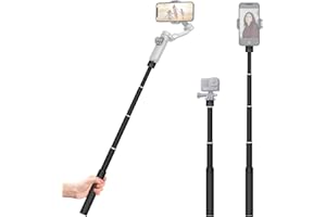 Aluminium-Verlängerungsstange 28,7" einstellbar Selfie Stick kompatibel mit 3-Achsen-Gimbal, Action-Kamera, Kamera w / 1/4 "Gewinde ausziehbare Stange für Videografie AOCHUAN E10