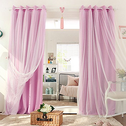 Hoomall Blickdichte Gardinen Ösenvorhang Blickdicht und Transparent Vorhang für Schlafzimmer Kinderzimmer Verdunklungsgardine Ösenschal B*H 140*245cm 1er set Hellrot