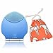 ECVISION Ultrasonic Facial Cleansing Brush Silicone Rechargeable Mini Vibrating Sonic Beauty Instrument Super Facial Cleaner Massager Safe Natural Pleasing Care Cleansing Face Care Machine (Blue)