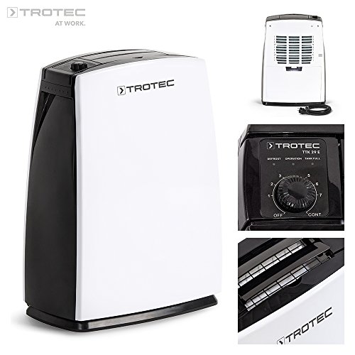 TROTEC Komfort Luftentfeuchter TTK 29 E (max.10 L/Tag), geeignet für Räume bis 37 m³ / 15 m²
