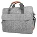 Produktbild Inateck 15-15,6 Zoll Laptop Schultertaschen, Umhängetasche, Aktentasche aus Filz mit Griff aus Kunstleder, Tasche für Laptop mit bis zu 15,6", Chromebook, Notebook, Ultrabook - Hellgrau