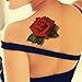 TAFLY 5 Sheets Waterproof Temporary Tattoo Body Stickers Sexy Rose Floral Red Color Butterfly