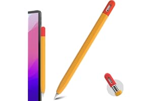 BEAUDOM Custodia in silicone per Apple Pencil USB-C Custodia Apple Pencil USB C Antiscivolo Case Compatibile con Apple Pencil USB-C (Arancione, Cappuccio Rosso)