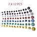 Produktbild Exing Dice Würfel,7 X 12 PCS Multi-Sided Polyhedral Dice D4 D6 D8 D10 D12 D20 D24 D30 D60 Dungeons (D4-D60 Acrylic)