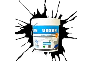 U URSAN Ursan - Plastikril Satinado | Pintura Exterior Satinada - Pintura Impermeabilizante - Indicada para Fachadas con Alta Resistencia a Agentes Atmosféricos - NEGRA 15L