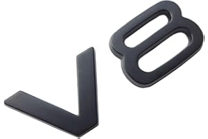 MCK Auto V8 Black Matt Wing Fender Front Rear Black Glossy Badge Logo Boot Emblem Sticker Adhesive HB9L2