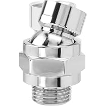 Duschanschluss Schwenkadapter Aus Messing – Kugelgelenk Für Duschkopf, Verstellbarer Winkel Bis 23° | Silber