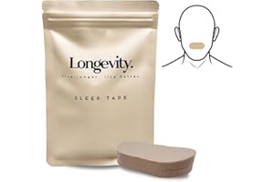 Longevity Sleep Tape - 30 Strips (Beige) - Dermatologically Tested Mouth Tape for Sleeping, Women and Men - Supports Nasal Breathing and Reduces Snoring - 95% Cotton, Rayon-Free Mouthtape
