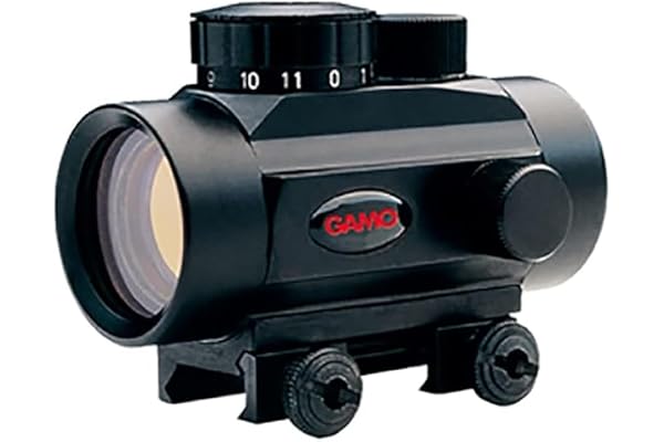 Lunette de Tir Gamo Quick Shot Red Dot BZ 30mm - avec Bouchon Objectif et Rail de Montage - Lorsque vous allumez un point rouge / orange vif apparaît au centre de votre champ. C'est votre point de visée. C'est juste très simple et très précis.