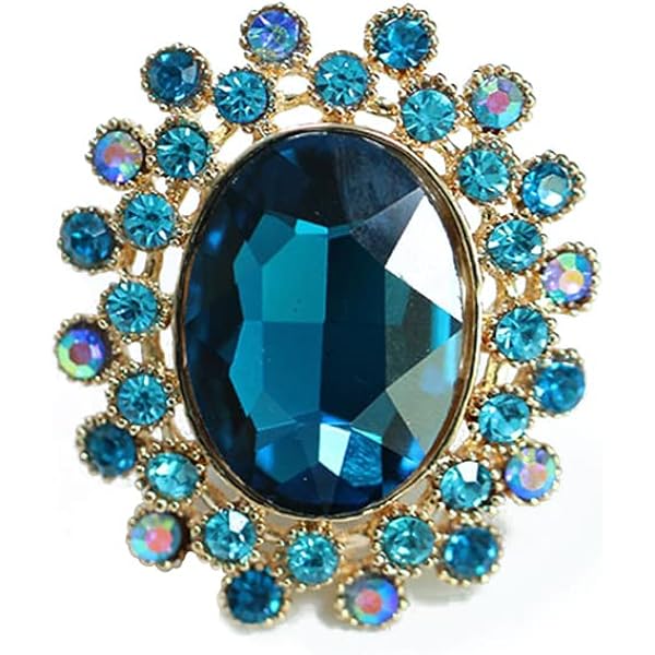 Boho Sunflower Statement Ring - Adjustable CZ Crystal Open Wrap Ring In Antique Gold Tone