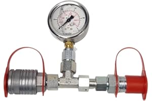 JOMA-TECH Hydraulique Teststecker Testeur 250 Bar avec fiche et Manche, Prise hydraulique testeur Manomètre Testeur de pression