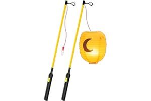 JSRHEEM 2er Laternenstab Elektrisch 40cm für St. Martin, Laternenstab LED, Sankt Martin Laterne Kinder Elektrischer Stab für Laternenumzüge, Martinsumzüge (Schwarz-2)