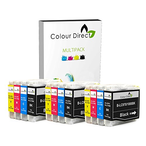 12 ( 3 Satzs ) Colour Direct Kompatible Tintenpatronen Ersatz für Brother LC970 / LC1000 - DCP-130C DCP-135C DCP-150C DCP-155C DCP-330C DCP-350C DCP-375C DCP-540CN DCP-560CN DCP750CW DCP-770CW Brother MFC-230C MFC-235C MFC-240CN MFC-240C MFC-260C MFC-440CN MFC-465CN MFC-660CN MFC-665CW MFC-680CN MFC-685CW MFC-345CW MFC-885CW MFC-3360C MFC-5460CN MFC-5860CN Brother Fax-1360 Fax-1355 Fax-2480C Fax-1460 Fax-1560 Drucker.