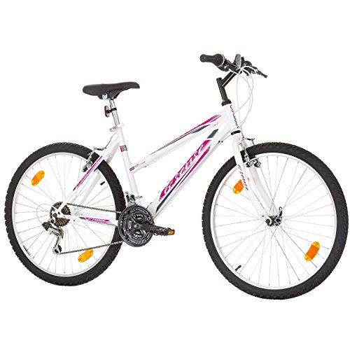 26 Zoll 6ST SENSE EU-PRODUKT Damenfahrrad Mädchenfahrrad Mountainbike Rad Bike Cycling Kinderfahrrad Jugend Fahrrad Jungen MTB SHIMANO, Rahmen 46 cm, 18-GANG BLAU WEISS Schaltung mit Beleuchtung nach STVO - 4