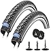 Price comparison product image Schwalbe Marathon Plus Tour 28 in (47-622) bicycle tyres, set of 2, for trekking and hybrid bikes, plus 2 x SV17 inner tubes