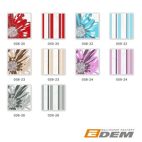 Streifen Tapete EDEM 059-26 Retro Sweet Summer Design Tapete stylisch gestreiftes Muster creme-weiß hell-grau graphite - 2