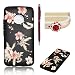 Produktbild Für Lenovo Moto G5 Plus Hülle Silikon Schwarz Schutzhülle,SKYXD Blumen Serie [Golden Blätter Rot Blumen] für Frauen Mädchen Handytasche mit [Staubstecker + Eingabestift] Handyhülle für Lenovo Moto G5 Plus (5.2 Zoll) Case Backcover