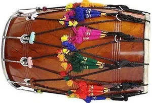 JAPS BIZ Rhythm Punjabi Bass Sounds Musical Bhangra Dhol With Free Padded Carry Bag