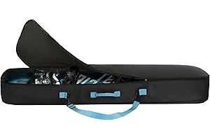 Navaris Snowboard Bag for Men and Women - 157 cm - with Side Pocket & Adjustable Straps - For Easy Snowboard Carrying - Black & Light Blue