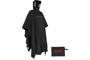 Andake Rain Poncho Waterproof Adult, Lightweight Reusable Raincoat Women Men Unisex with Hood for Hiking, Camping, Outdoor Activities