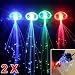 2x LED Hair Extensions Girls Gift Party Bag Clip Pony Tail Fiber Optic Light Up