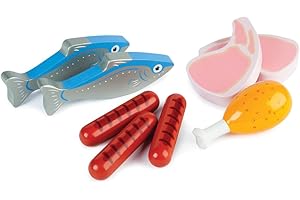 Tidlo : Pretend Play Food : Wooden Meat & Fish