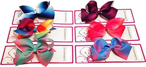 SHIMMERS - 6 Colour Blend Large Ribbon Bow Alligator Hair Clip