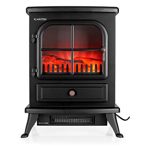 Klarstein St. Moritz Elektrokamin Kaminofen (1800 Watt Heizlüfter, Flammensimulation, Helligkeit einstellbar, Heizleistung regelbar) schwarz - 2