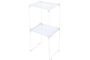 Panelee Mesh Locker Shelf School Collapsible Locker Organizer Stapelbar Metall Locker Organisation Fitnessstudio Locker Zubehör für Standardgröße Spind Arbeit Küche Büro Badezimmer (Doppellagig, Weiß)