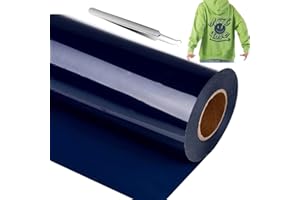NCRGB Vinile Termoadesivo per Tessut,Pellicola per Plotter in Vinile a Trasferimento Termico,Facile da Tagliare e Sarchiare,Vinile Adesivo per T-Shirt (Blu marino, 30.5×305 cm)