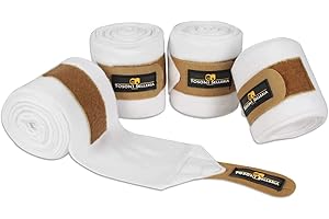 Horses Fasce Pile Antipilling Tosoni Deluxe Velcro Oro, 4 pz., Fasce per la Protezione del Cavallo, per Favorire la Ripresa Dopo Gli Sforzi e Proteggerlo da Graffi e Urti