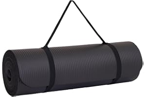 EVINOS Yoga Mat, Extra Thick, Non-Slip, Padded, 183x60 cm, with Carry Strap - NBR Foam Mat
