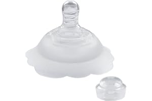Silicone Nipple Shield for Breastfeeding with Carry Case Protection Cover | Soft contact nursing guard designed to assist latching challenges flat inverted nipples and sensitive skin during maternal