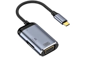 chenyang CY - Hub USB C, da USB tipo C a HDMI e VGA, convertitore HDTV multiporta display adattatore 4K 60hz 1080p con porta di alimentazione PD da 100 W