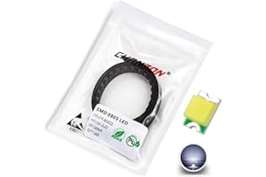 Chanzon 100 pcs 0805 White SMD LED Diode Lights (Small Surface Mount Chip 2.0mm x 1.2mm for PCB DC 3V 20mA) Super Bright Lighting Bulb Lamps Electronics Components Light Emitting Diodes